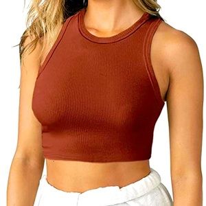 High neck yoga tank